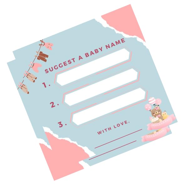 The Decor Cycle, Pack of 20, Baby Shower Decoration Items Gift Cards for Games Wishes Name Suggestion Family Members, Blue and Pink, Size: 4x4 Inches - Image 1