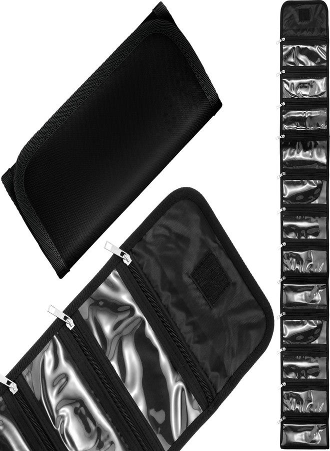 Saintrygo Money Wallet Organizer for Cash with 12 Zippered Pockets, Cash Envelope Wallet Small Travel Money Organizer for Bills, Coins, Foreign Currencies, Black - Image 1