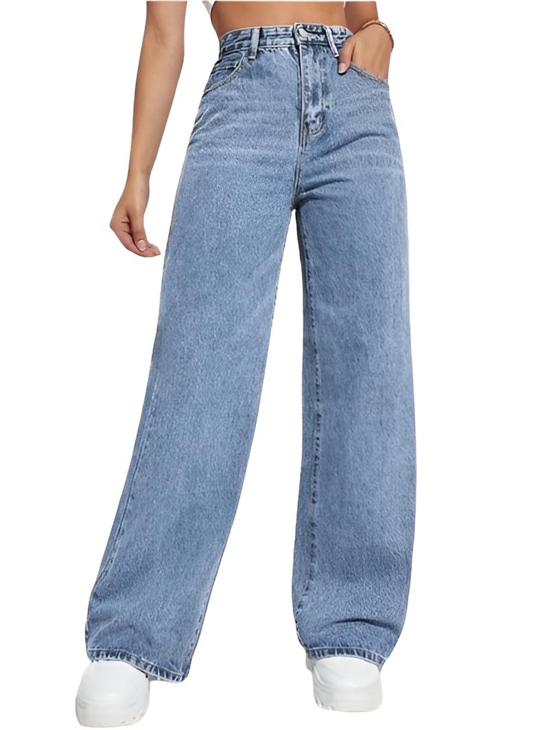 Ben Martin Baggy Jeans for Women || Women,s Loose Jean Pants || Oversized Jean's for Women's || Wide Leg Jean,s for Woman || Casual Jins for Woman's || Loose Jin Pant for Woman,s Light Blue - 30 - Image 1