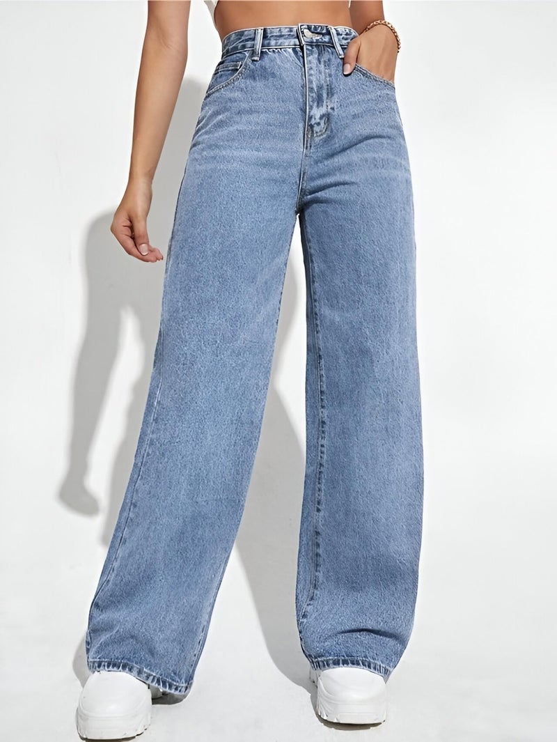 Ben Martin Baggy Jeans for Women || Women,s Loose Jean Pants || Oversized Jean's for Women's || Wide Leg Jean,s for Woman || Casual Jins for Woman's || Loose Jin Pant for Woman,s Light Blue - 30 - Image 5