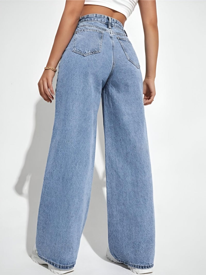 Ben Martin Baggy Jeans for Women || Women,s Loose Jean Pants || Oversized Jean's for Women's || Wide Leg Jean,s for Woman || Casual Jins for Woman's || Loose Jin Pant for Woman,s Light Blue - 30 - Image 4