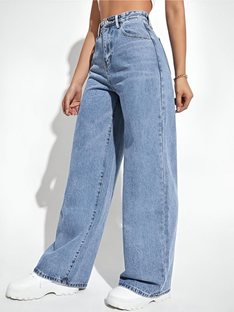 Ben Martin Baggy Jeans for Women || Women,s Loose Jean Pants || Oversized Jean's for Women's || Wide Leg Jean,s for Woman || Casual Jins for Woman's || Loose Jin Pant for Woman,s Light Blue - 30 - Image 3