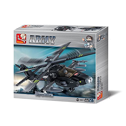 Sluban Military Blocks Army Bricks Toy - Ah-64 Apache Helicopter,293 pieces - Image 5
