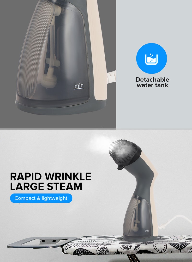 GEEPAS Handheld Garment Steamer- GGS25018/ 1000 W, Easy to Use, Suitable for all Kinds of Fabric and Safe for Delicate Fabrics/ with Steam Control Button and Brush Accessory, Detachable Water Tank 140 ml Capacity 140 ml 1000 W GGS25018 white - Image 5
