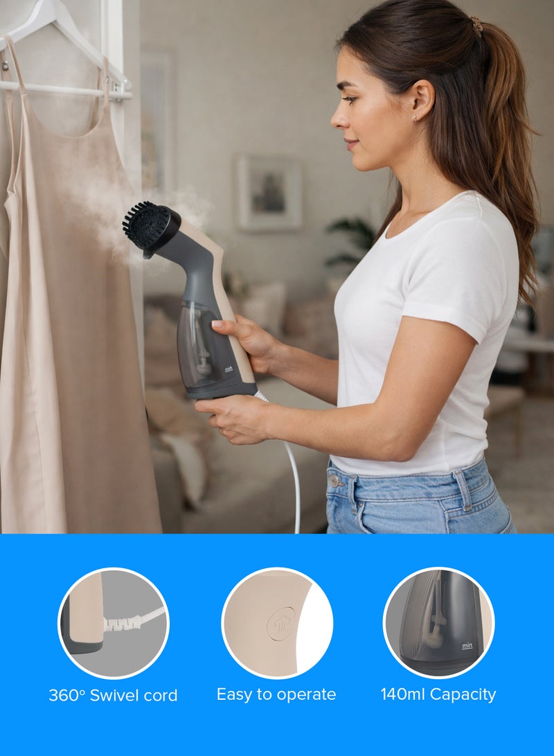 GEEPAS Handheld Garment Steamer- GGS25018/ 1000 W, Easy to Use, Suitable for all Kinds of Fabric and Safe for Delicate Fabrics/ with Steam Control Button and Brush Accessory, Detachable Water Tank 140 ml Capacity 140 ml 1000 W GGS25018 white - Image 3