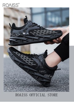 roaiss New Men Lace up Front Letter Running Shoes Sneakers Sport Outdoor Non slip Shoes INS Trendy Casual Lightweight Comfy Men Walking Shoes for Young Men Teenagers Spring and Summer Colorblock Sneakers  - Image 2