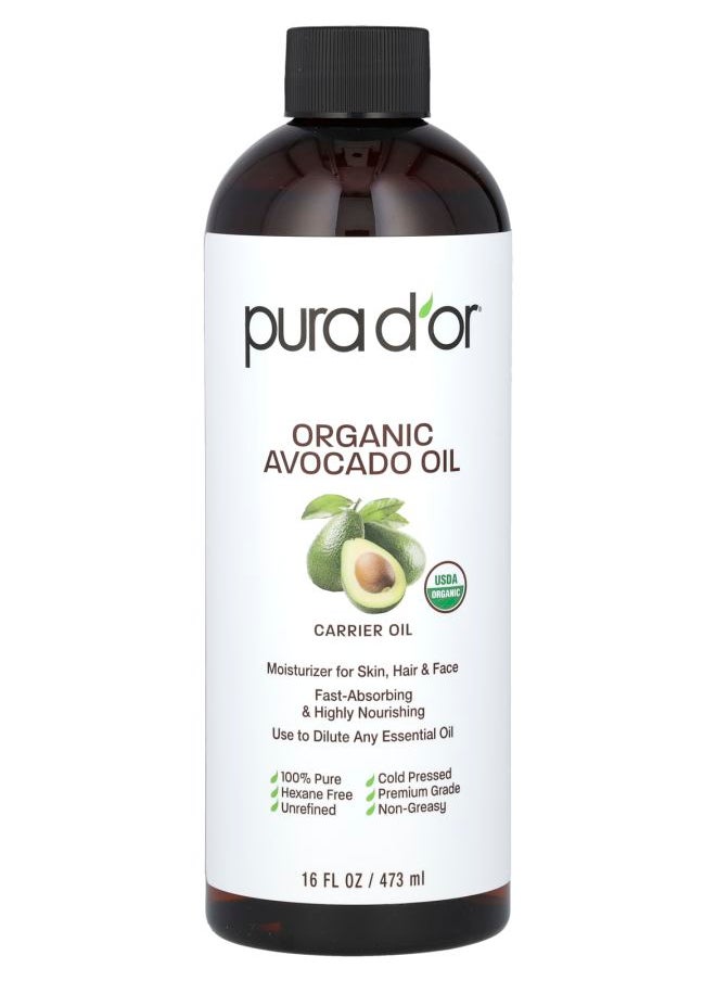 Pura d'or - Organic Avocado Oil 16 fl oz (473 ml) - Image 1