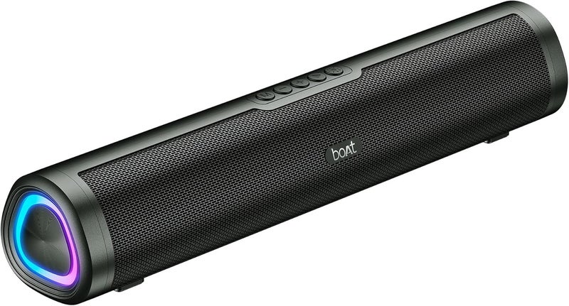 boAt 2025 Launch Aavante 2.0 150, 2.0 CH, 16W Signature Sound, RGB LEDs, Dual Full-Range Drivers, Upto 5H Battery, TWS, Multi Ports, Bluetooth Sound bar, Home Theatre Soundbar Speaker (Premium Black) - Image 1
