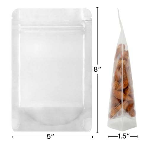 GREENTWISH Polyethylene Transparent Standup Zipper Pouch|Reusable Ldpe Zip Lock Bag For Food Storage|Product Packing Pouch|Clear Zip Seal Pouch For Travel And Home Use|Size: 5 X 8 Inch (50 Pcs) - Image 2