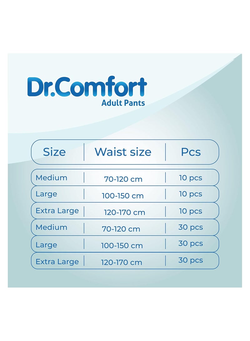 دكتور_كومفورت حفاضات كبيرة للكبار مقاس الخصر 100-150 سم 10 قطع - Image 2