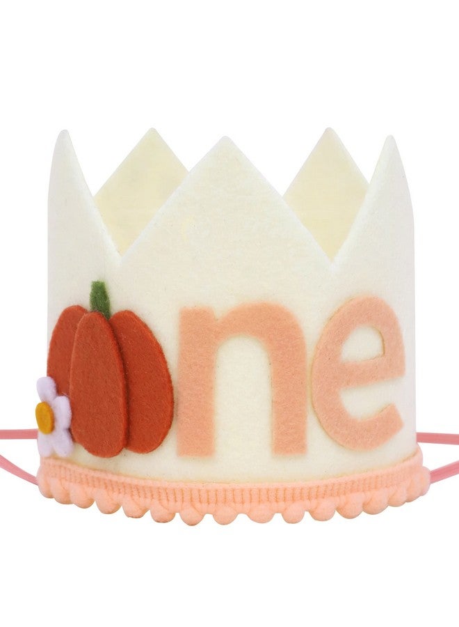 Agkvw Little Pumpkin 1St Birthday Crown Floral Pumpkin Birthday Crown Pumpkin Birthday Decorations Baby Girls First Birthday Hat Cake Smash Photo Props - Image 1