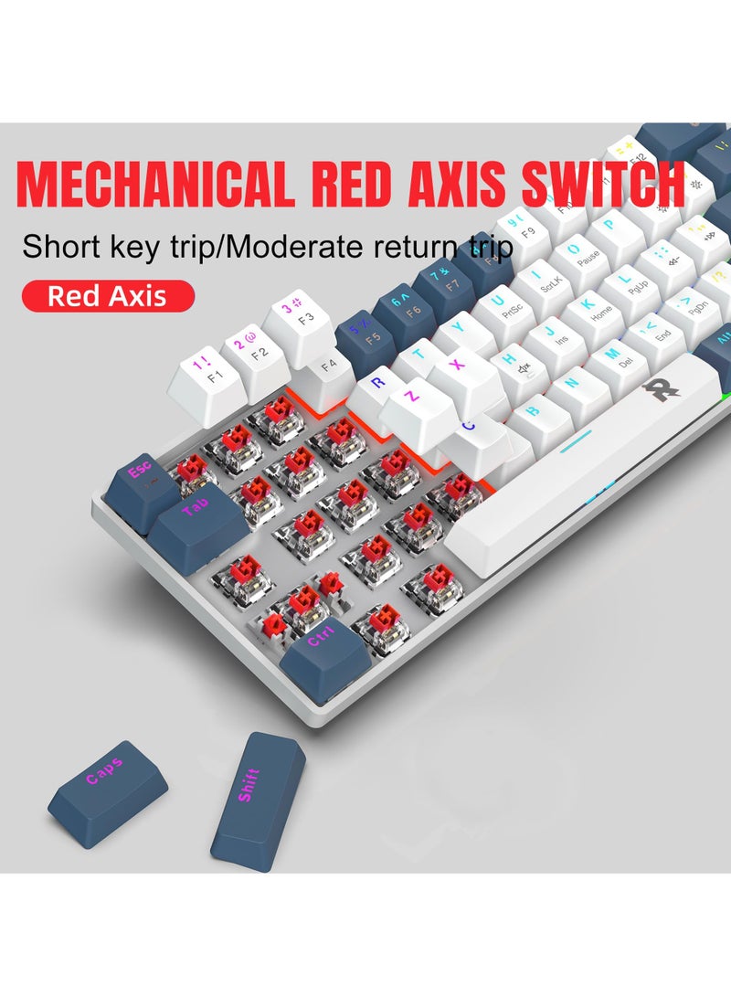 Rock Pow Gaming Combo 60% Mechanical Wired Gaming Keyboard RGB Gaming Mice Ergonomic Ultralight 8000DPI Mouse 61keys RGB Backlit Mini Keyboard for PC/Mac Gamer,Typist,Trip Bundle for PC Gamer Red Switch - Image 3