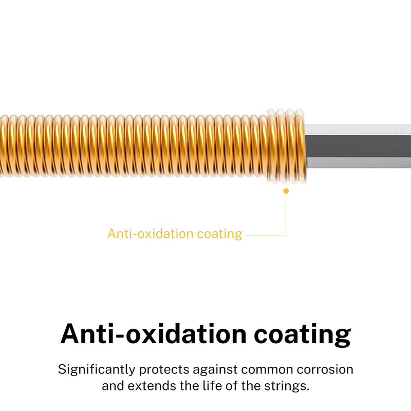 Donner Light Acoustic Guitar Strings Phosphor Bronze Coated 5 Sets of 6 Hex Steel String 11-50 DAS-20L - Image 4