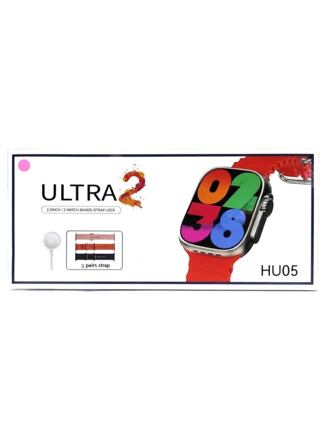 Ultra Watch 2 HU05 Smartwatch with 3 Pairs of Straps - Image 3