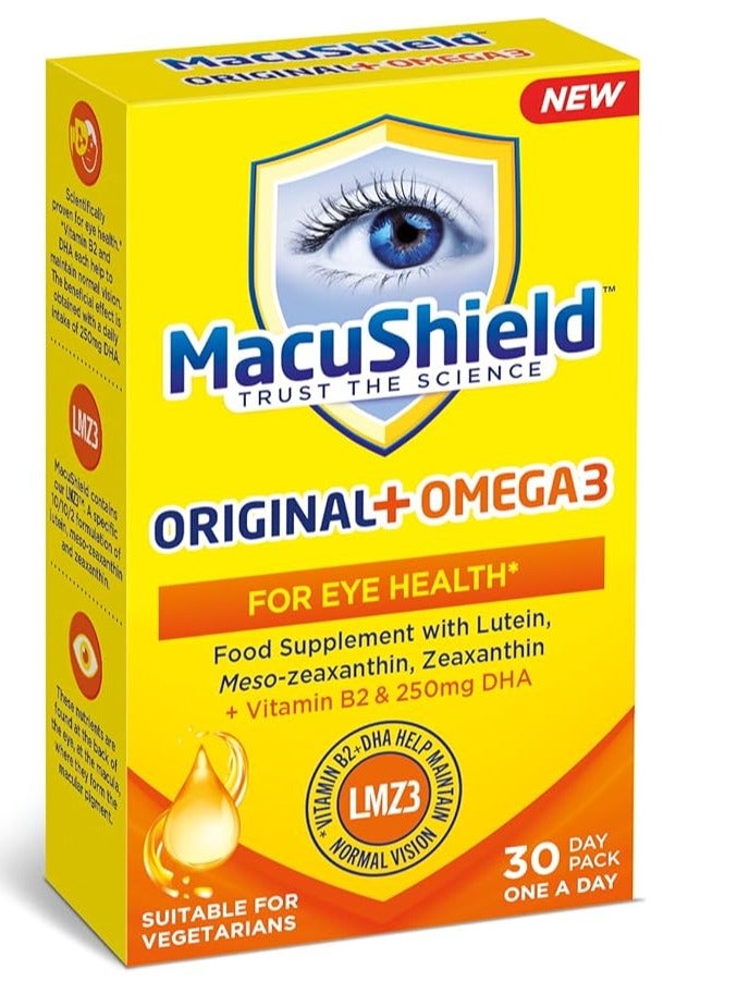 MacuShield Original + Omega 3 – Eye Health Supplement with Lutein, Meso-Zeaxanthin, Zeaxanthin & Vitamin B2 – 30-Day Supply - Image 2