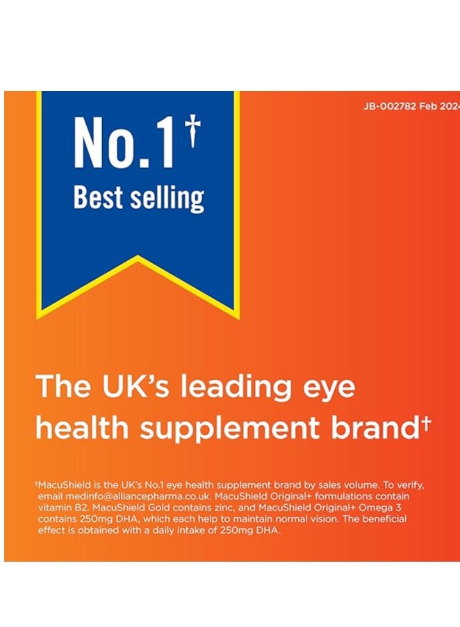 MacuShield Original + Omega 3 – Eye Health Supplement with Lutein, Meso-Zeaxanthin, Zeaxanthin & Vitamin B2 – 30-Day Supply - Image 5