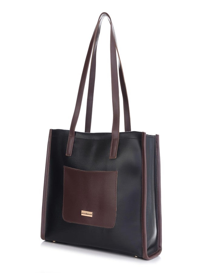 ROSS BROWN Women's Elegant Tote Bag | Fits up to 12-inch Laptop | Ladies Purse | Handbags for women (Black) - Image 1