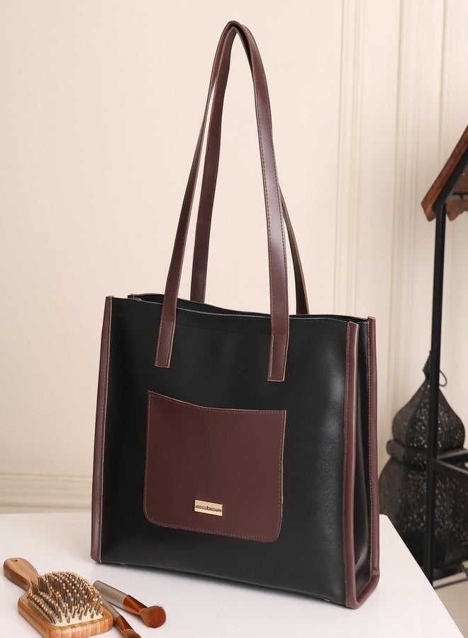 ROSS BROWN Women's Elegant Tote Bag | Fits up to 12-inch Laptop | Ladies Purse | Handbags for women (Black) - Image 3