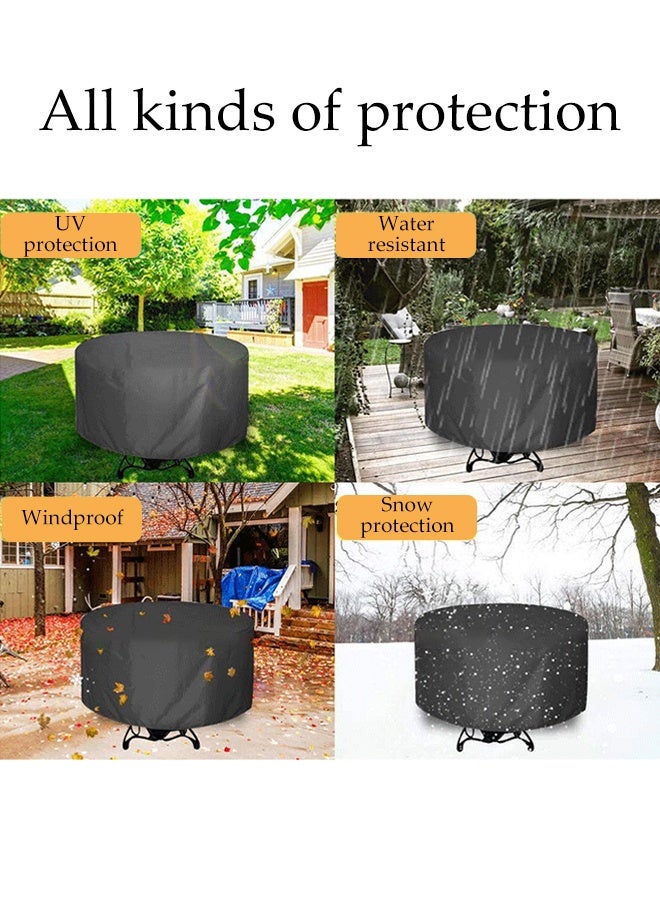 DUNISO Patio Furniture Covers, Outdoor Furniture Cover，Round outdoor table and chair cover， Waterproof，Windproof, Dustproof, UV Resistant Outdoor Table and Chair Covers，185*110CM,Black  - Image 5