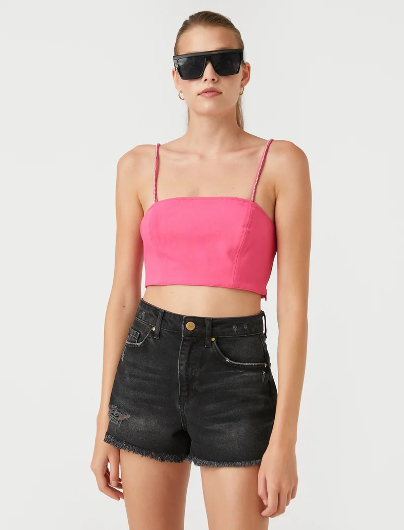 KOTON Rachel Araz X - Stone Detailed Crop Athlete