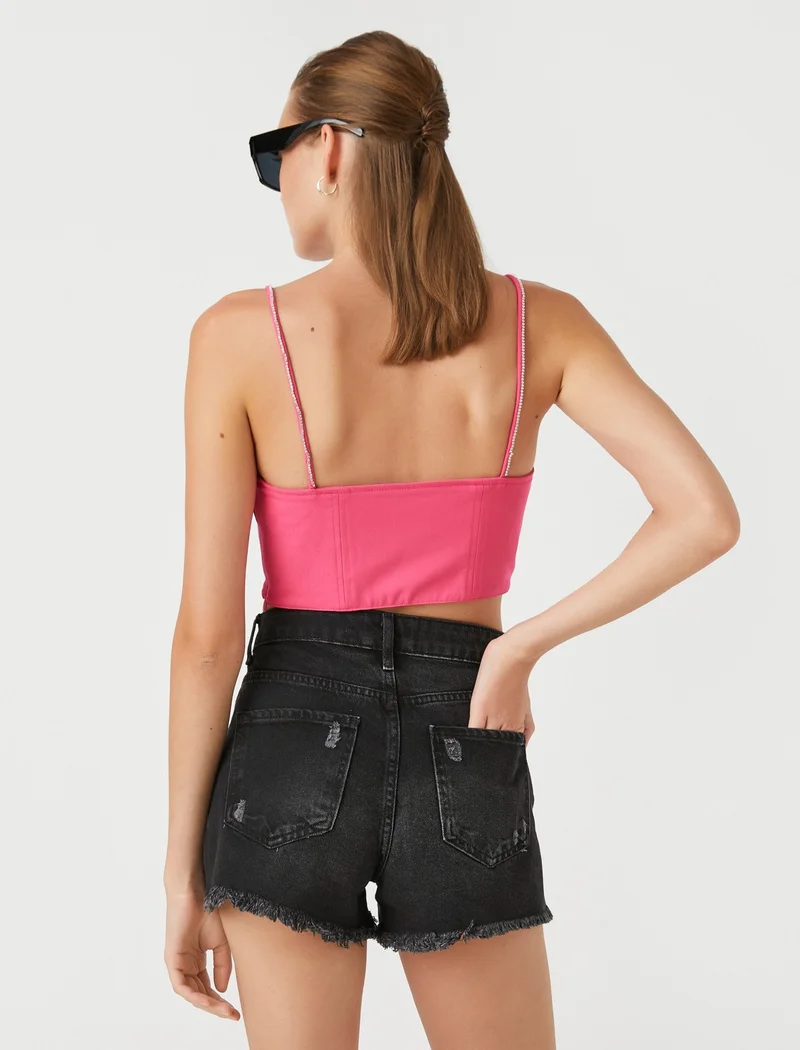 KOTON Rachel Araz X - Stone Detailed Crop Athlete