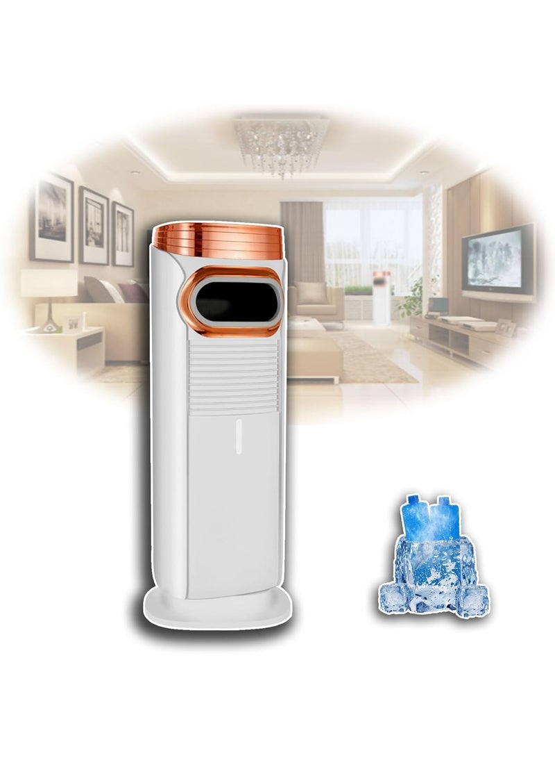 Davin Floor-Standing 5d Small Air Conditioners, Portable Mist Air Conditioner Fan Vertical Household 2 in 1 Smart Cooling And Heating Fan for Indoor Outdoor Patio Office Room Bedroom,White - Image 1