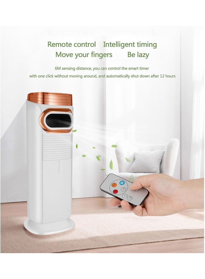 Davin Floor-Standing 5d Small Air Conditioners, Portable Mist Air Conditioner Fan Vertical Household 2 in 1 Smart Cooling And Heating Fan for Indoor Outdoor Patio Office Room Bedroom,White - Image 2