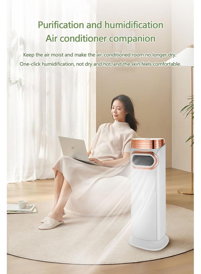 Davin Floor-Standing 5d Small Air Conditioners, Portable Mist Air Conditioner Fan Vertical Household 2 in 1 Smart Cooling And Heating Fan for Indoor Outdoor Patio Office Room Bedroom,White - Image 5