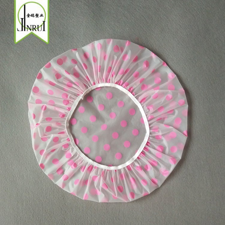 [Shower Cap] Color Thickened Disposable Shower Cap Waterproof Wave Point Eva Adult Shower Cap Pe Oil-Proof Waterproof Shower Cap - Image 4