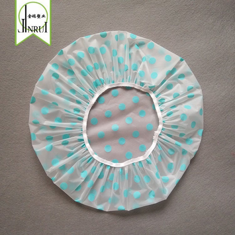 [Shower Cap] Color Thickened Disposable Shower Cap Waterproof Wave Point Eva Adult Shower Cap Pe Oil-Proof Waterproof Shower Cap - Image 3