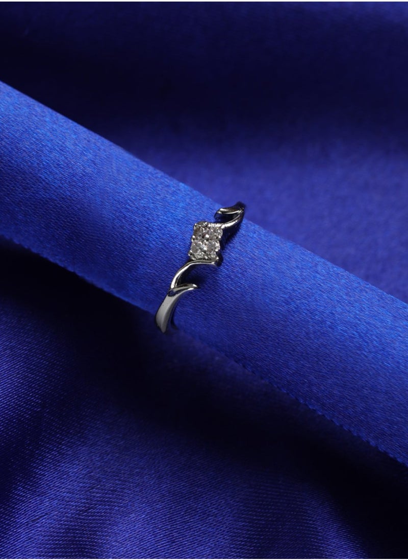 Priyaasi Women 925 Sterling White AD-Studded Adjustable Finger Ring  - Image 1