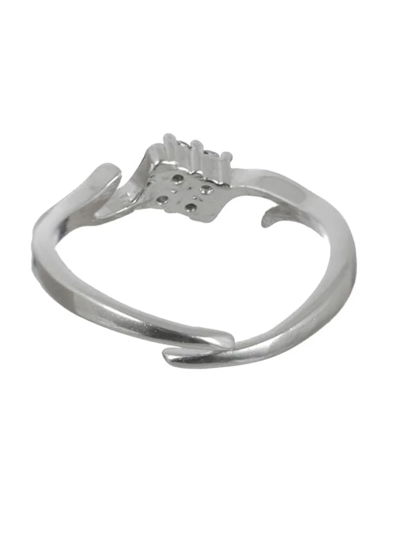 Priyaasi  Women 925 Sterling White AD-Studded Adjustable Finger Ring for Women | Best Price UAE
