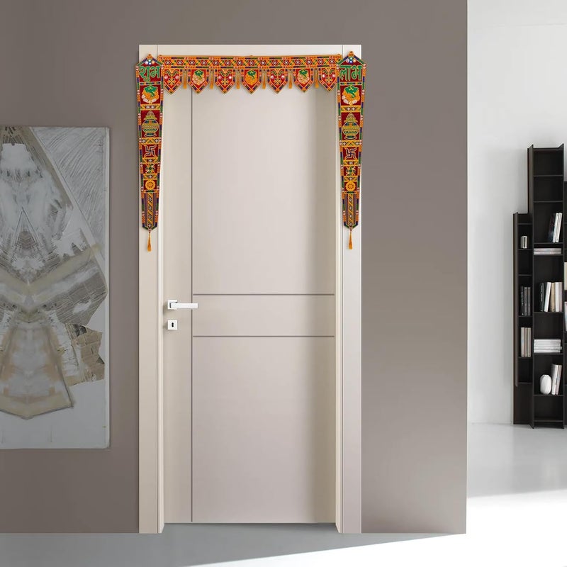 OMANZA Hanging Traditional Bandhanwar Toran for Diwali Decor Entrance Bandarwal with 2 pcs saakh for Home Decor - Image 4