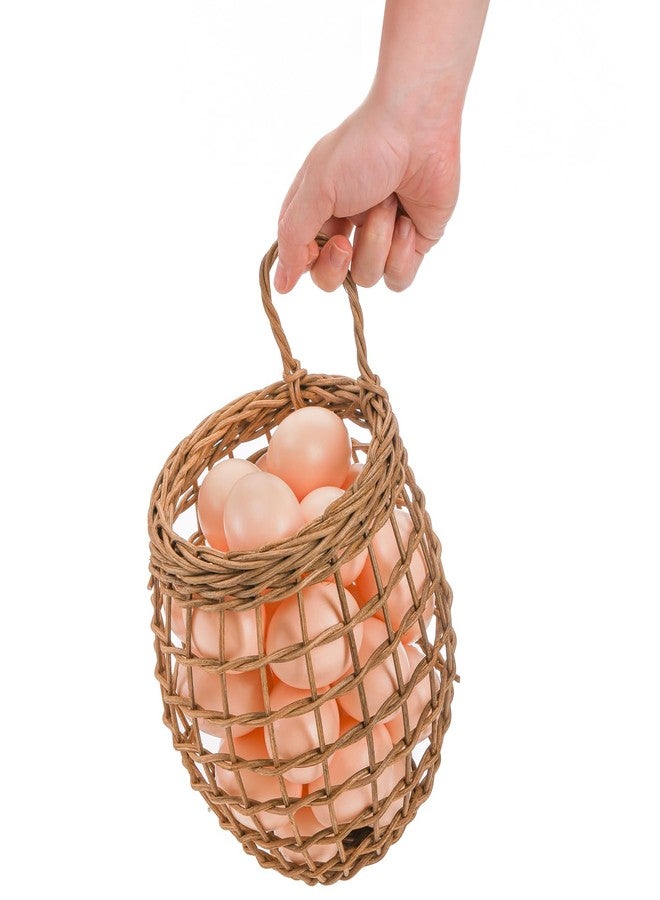 Elsjoy Set of 2 Hanging Onion Basket, Wall Mount Small Wicker Baskets for Food Storage, Woven Rattan Basket for Kitchen, Pantry, Home Decor - Image 3