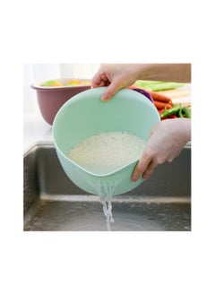SYOSI Kitchen Colander Set Strain Rice Quinoa and Small Grains Soak Wash and Drain Vegetables and Fruit Olive and Sage 4 Quart Bowl  - Image 4