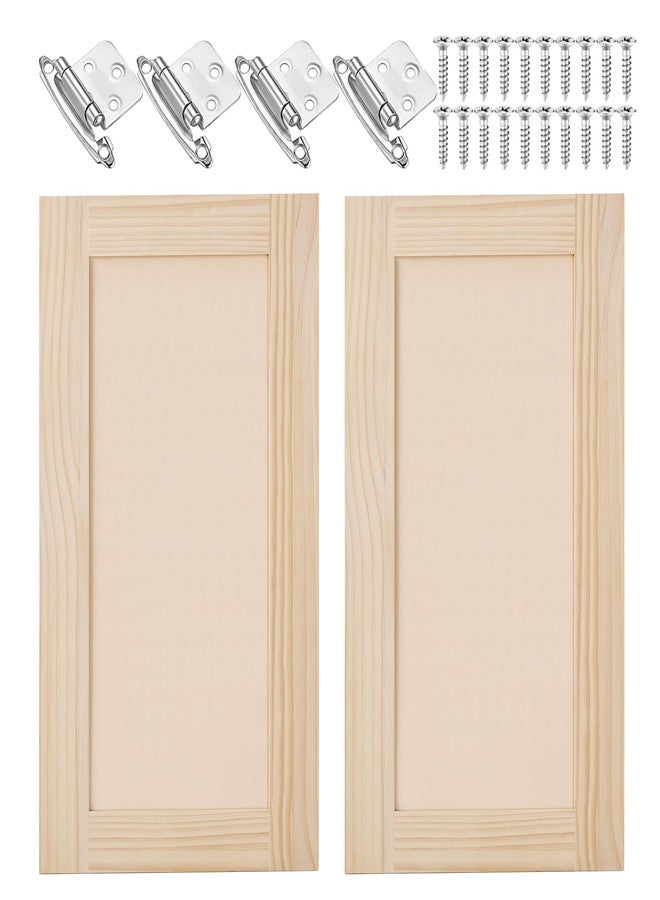 Vechor 2 Pcs 12" W x 24" H Unfinished Kitchen Cabinet Doors with Hinges, Shaker Style Cabinet Door Front Replacement for Kitchen, Bathroom, Vanity, Closet - Image 1