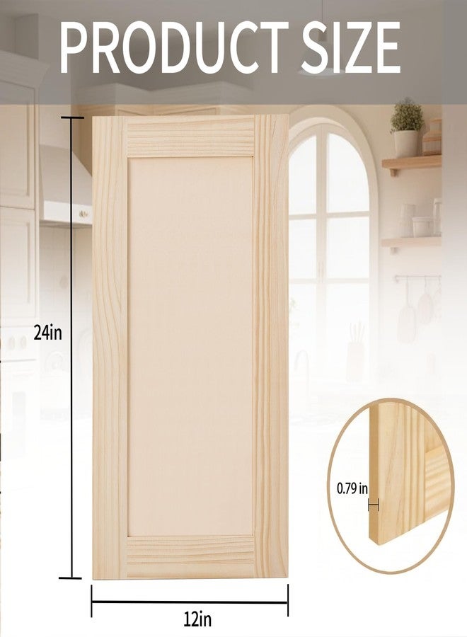 Vechor 2 Pcs 12" W x 24" H Unfinished Kitchen Cabinet Doors with Hinges, Shaker Style Cabinet Door Front Replacement for Kitchen, Bathroom, Vanity, Closet - Image 2