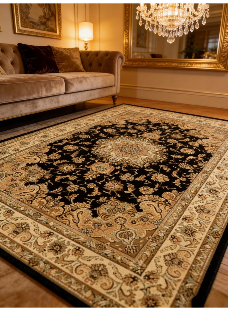 سجادة غرفة نوم على الطراز العرقي، سجادة فاخرة خفيفة على الطراز الأوروبي، بطانية أريكة غرفة المعيشة البوهيمية، مساحة كبيرة، قابلة للغسل 140 سم * 200 سم مخمل كريستالي - Image 4