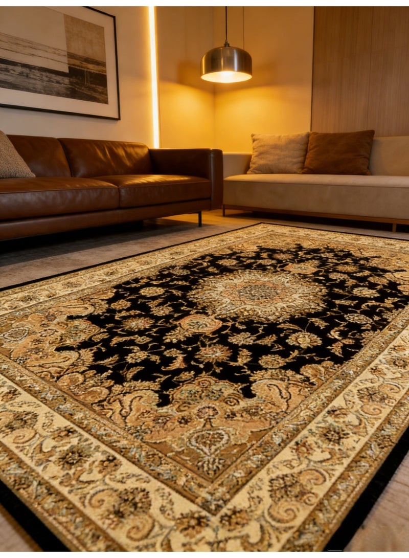 سجادة غرفة نوم على الطراز العرقي، سجادة فاخرة خفيفة على الطراز الأوروبي، بطانية أريكة غرفة المعيشة البوهيمية، مساحة كبيرة، قابلة للغسل 140 سم * 200 سم مخمل كريستالي - Image 5