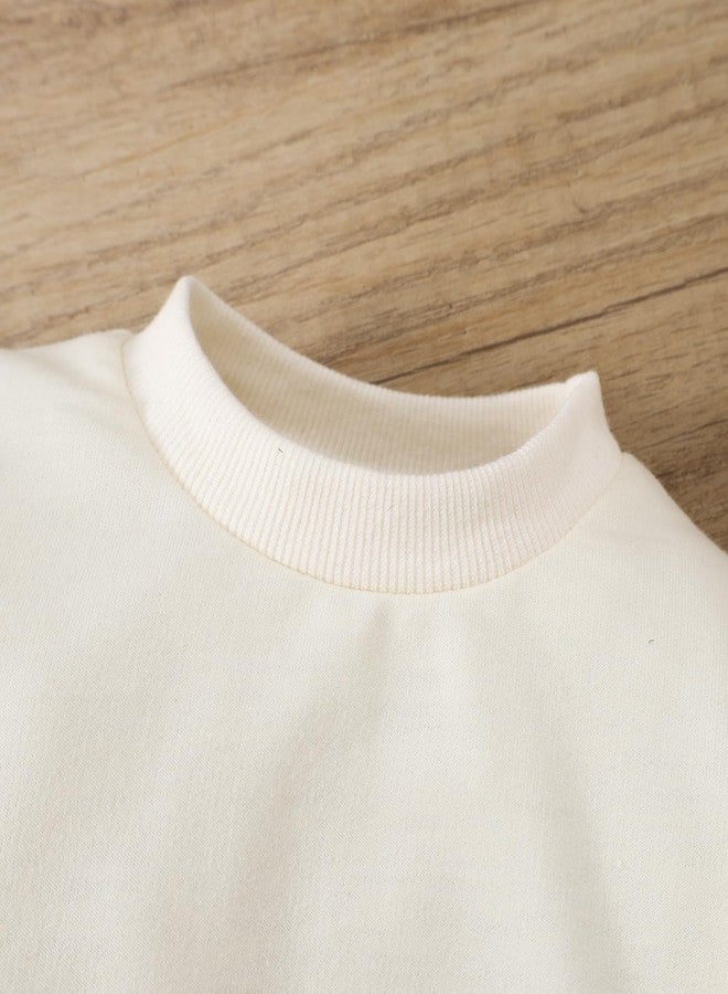 Yvowming Toddler Baby Girl Fall Winter Clothes Ruffle Sleeve Sweatshirt Tops Floral Bell Bottom Pant Outfits (Beige, 6-12 Months) - Image 5