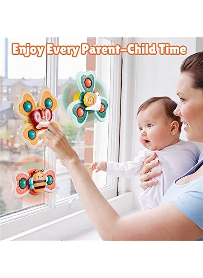 3PCS Spinner Toys for 1-3 Year Old Boys & Girls - Suction Cup Spinning Toys for Toddlers & Babies 12-18 Months - First Birthday Gifts - Image 3
