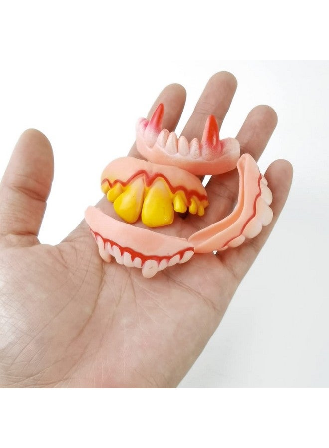 YOOHUA 24Pcs Fake Teeth Vampire Teeth Gnarly Teeth Gag Teeth Ugly Teeth Joke Teeth Denture Funny Teeth For Halloween Costume Party Favors Fools - Image 3
