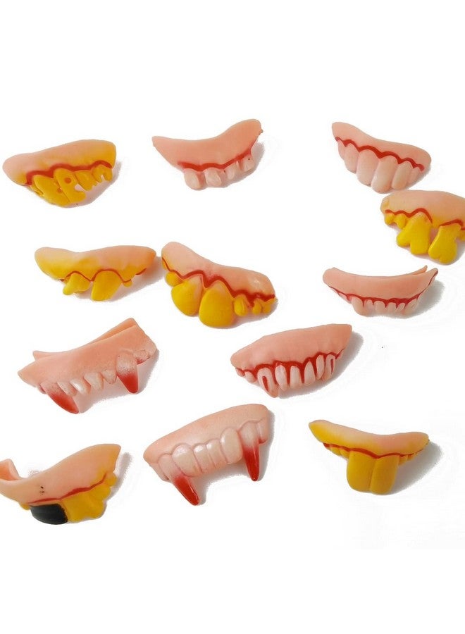 YOOHUA 24Pcs Fake Teeth Vampire Teeth Gnarly Teeth Gag Teeth Ugly Teeth Joke Teeth Denture Funny Teeth For Halloween Costume Party Favors Fools - Image 4