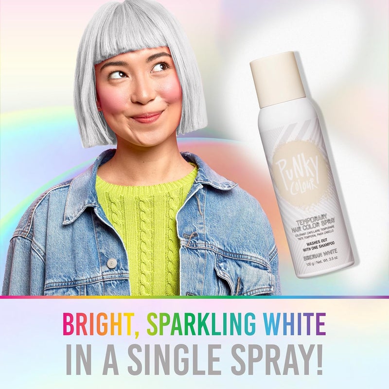 Punky Colour Temporary Hair Color Spray, Siberian White, 3.5 Ounce - Image 3