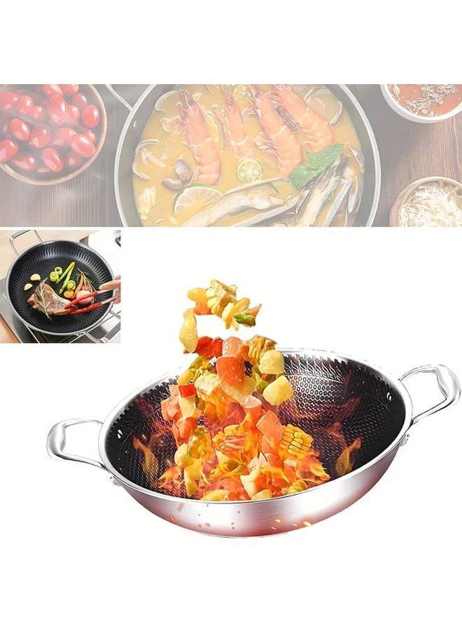 Binaural 28cm Stainless Steel Nonstick Frying Pan Induction Compatible - Image 1