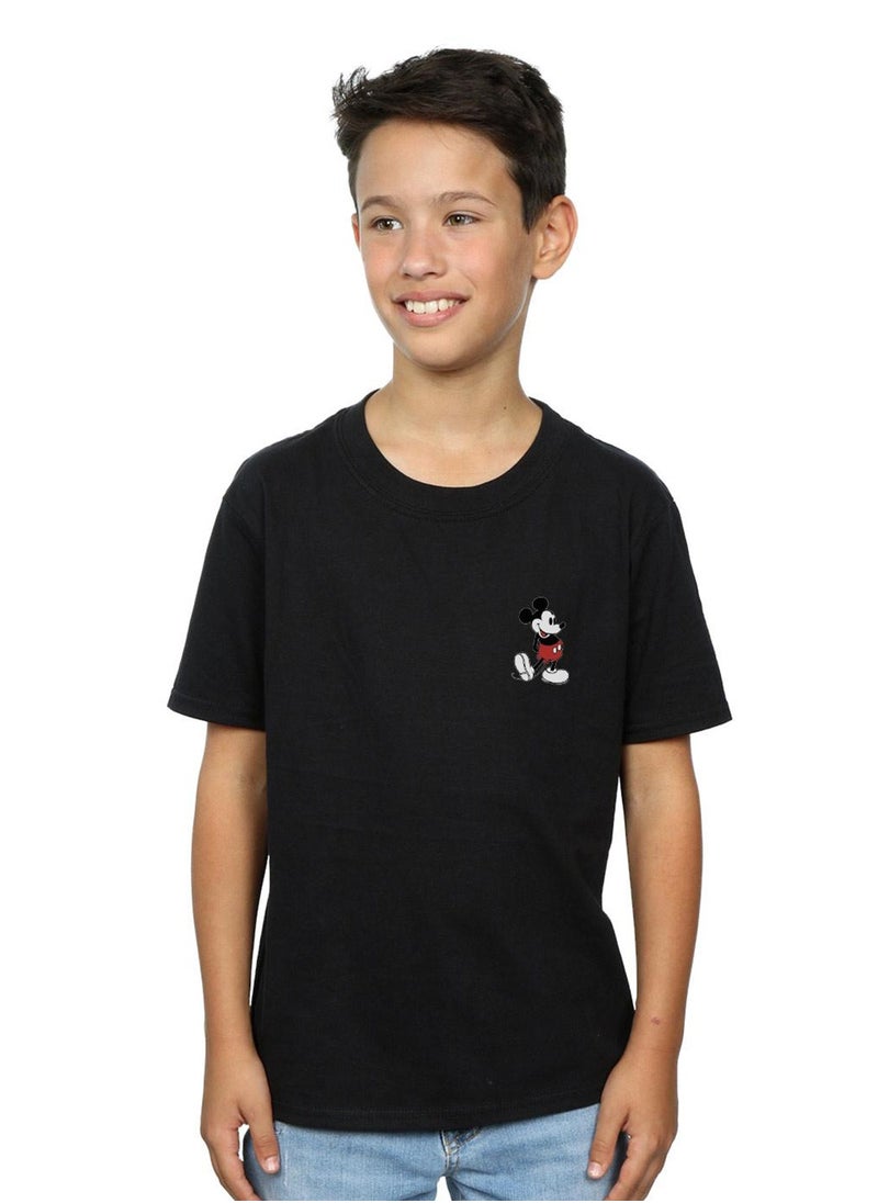 Disney Disney Boys Mickey Mouse Kickin Retro Chest T-Shirt - Black  - Image 2