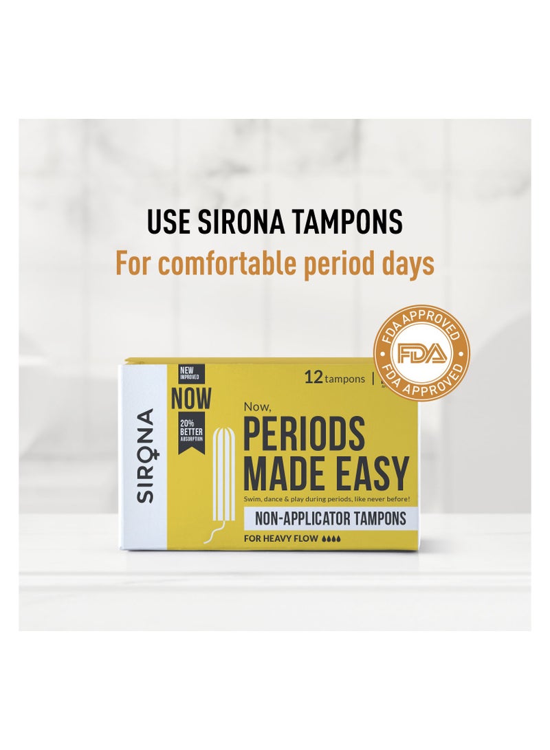 سيرونا سدادات قطنية سهلة الاستخدام من سيرونا - 12 قطعة | للتدفق الثقيل | سدادات قطنية قابلة للتحلل | وافقت عليها ادارة الاغذية والعقاقير - Image 4