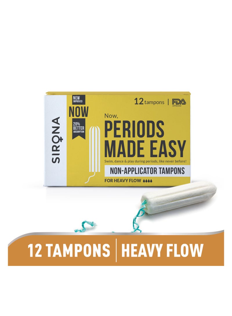 سيرونا سدادات قطنية سهلة الاستخدام من سيرونا - 12 قطعة | للتدفق الثقيل | سدادات قطنية قابلة للتحلل | وافقت عليها ادارة الاغذية والعقاقير - Image 2