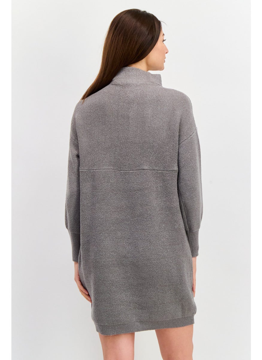 Women Textured Sweater Dress, Grey - pzsku/Z60D03898A180928244E0Z/45/_/1737641919/0470a751-1469-4f6c-8e79-de62d4918576