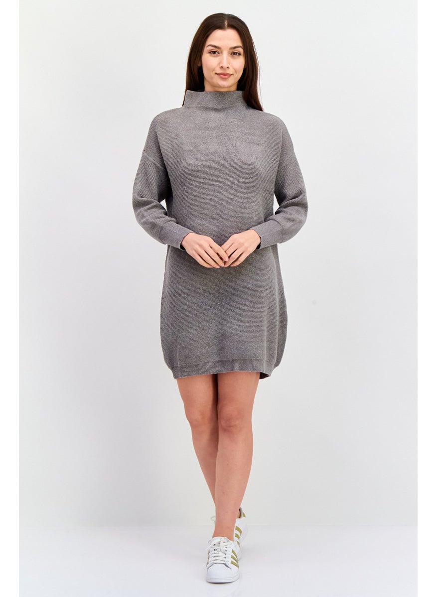 Women Textured Sweater Dress, Grey - pzsku/Z60D03898A180928244E0Z/45/_/1737641924/fe37e71c-38a7-45df-9629-a823d4379629